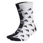 adidas Sportsocken Crew Cushion 3-Streifen Graphic Logo schwarz/weiss - 2 Paar